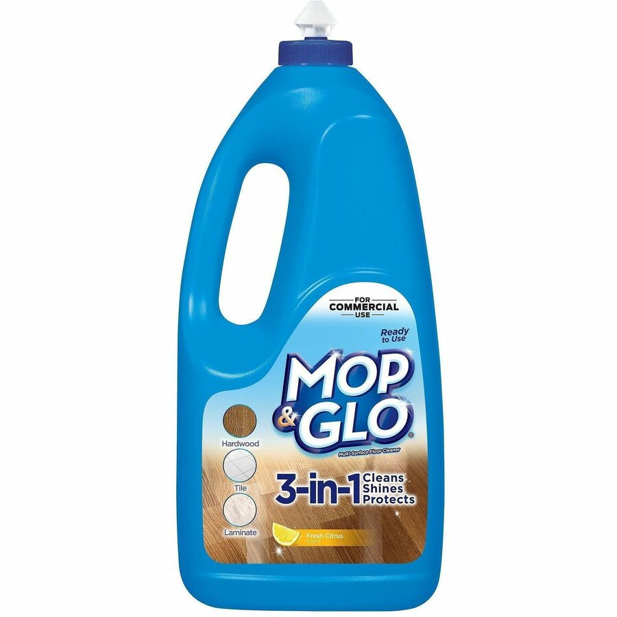 Mop & Glo Pro Triple Action Floor Cleaner - For Multi Surface, Commercial - Ready-To-Use - 64 fl oz (2 quart) - Fresh Citrus Scent - Recommended For: Residue Remover, Dirt Remover - Long Lasting - Tan - 1 Each