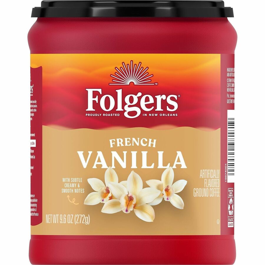Folgers&reg, Ground French Vanilla Medium-Roast Ground Coffee - Medium - Ground - French Vanilla - 1 Each
