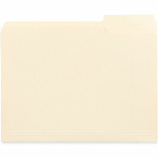 Business Source 1/3 Tab Cut Letter Top Tab File Folder - 8 1/2" x 11" - 3/4" Expansion - Top Tab Location - 11 pt. - Paper Stock - Manila - Durable, No-sag Expansion, Undercut Tab, Labeling Area, Tab - 0% Recycled - 250 / Carton