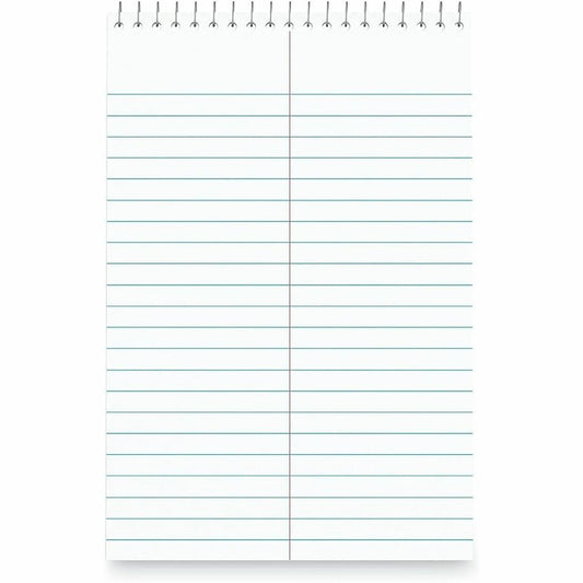 Business Source Green Tint Steno Notebook - 1 Subject(s) - Spiral - Gregg Ruled Red Margin - 16 lb Basis Weight - 6" x 9" Sheet Size - White Paper - Red Cover - Unperforated, Unpunched, Sturdy Back, Rip Resistant, Tear Resistant - 6 / Pack