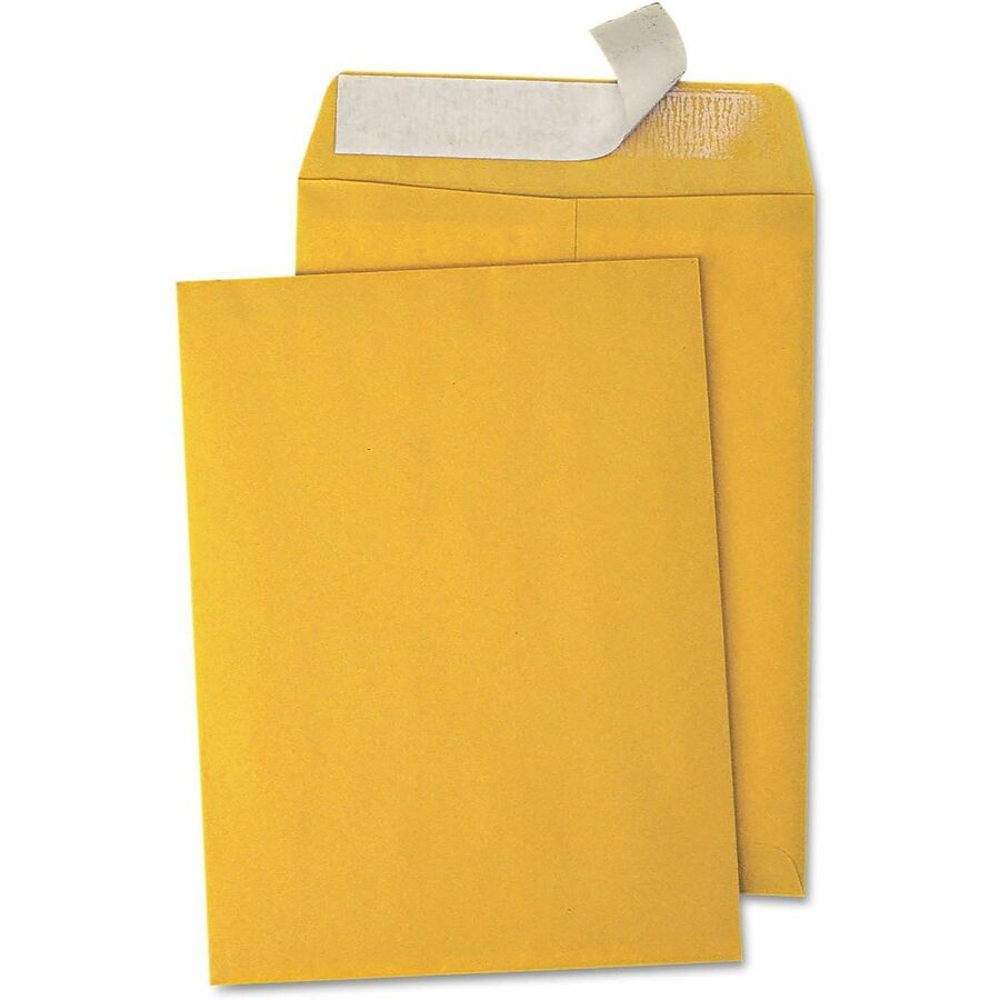 Business Source Kraft Peel-and-Stick Catalog Envelopes - Catalog - 9" Width x 12" Length - Peel & Stick - Brown - Kraft Paper - 100 / Box