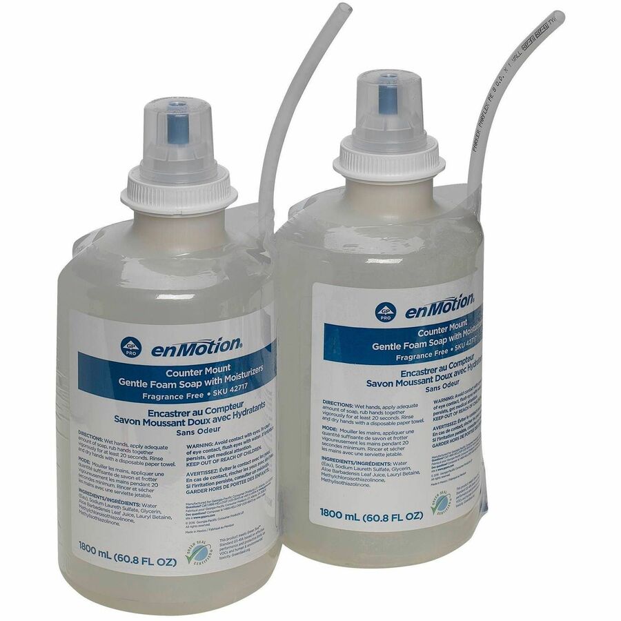 enMotion Gentle Foam Soap Refills - Fragrance-free Scent - 1.90 quart - Bottle Dispenser - Hand - Moisturizing - Clear - Hygienic - 2 / Carton