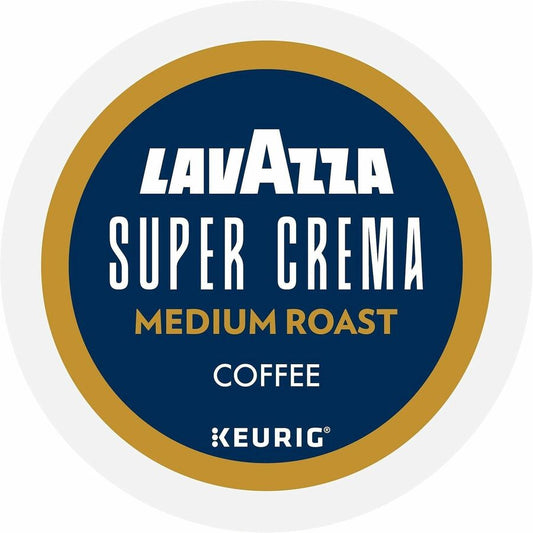 Lavazza K-Cup, Pod, Ground Super Crema K-Cup Coffee Pods - Compatible with Keurig Brewer - Medium - 0.4 oz - K-Cup, Pod, Ground - Super Crema - Kosher - 22 / Box