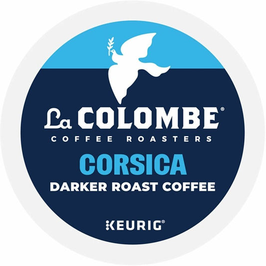 La Colombe K-Cup, Pod, Ground Corsica K-Cup Coffee Pods - Compatible with Keurig Brewer - Dark/Bold - K-Cup, Pod, Ground - Cocoa, Corsica - Kosher - 20 Boxes/Carton - 4 / Carton
