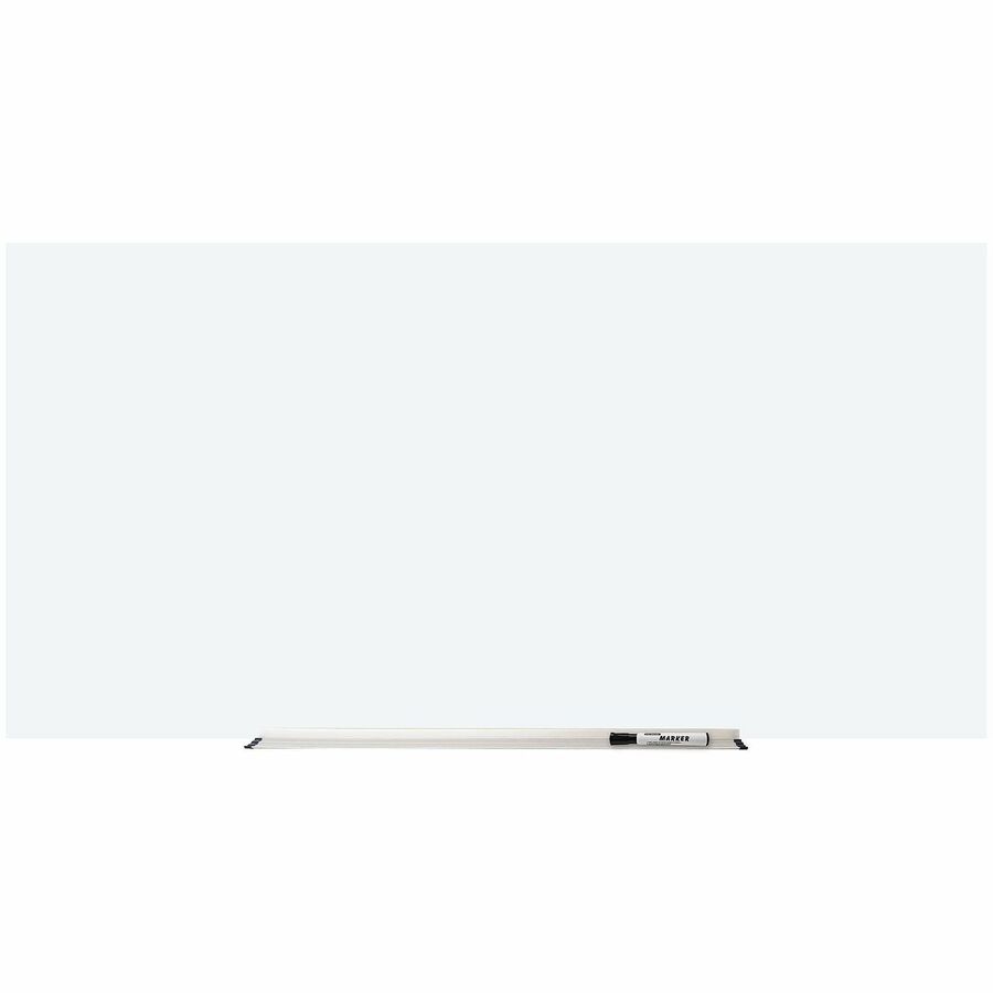 Lorell Magnetic Glass Board - 72" (6 ft) Width x 48" (4 ft) Height - White Glass Surface - Magnetic - Wipeable, Mark Resistant, Smudge Resistant - Assembly Required - 1 Each