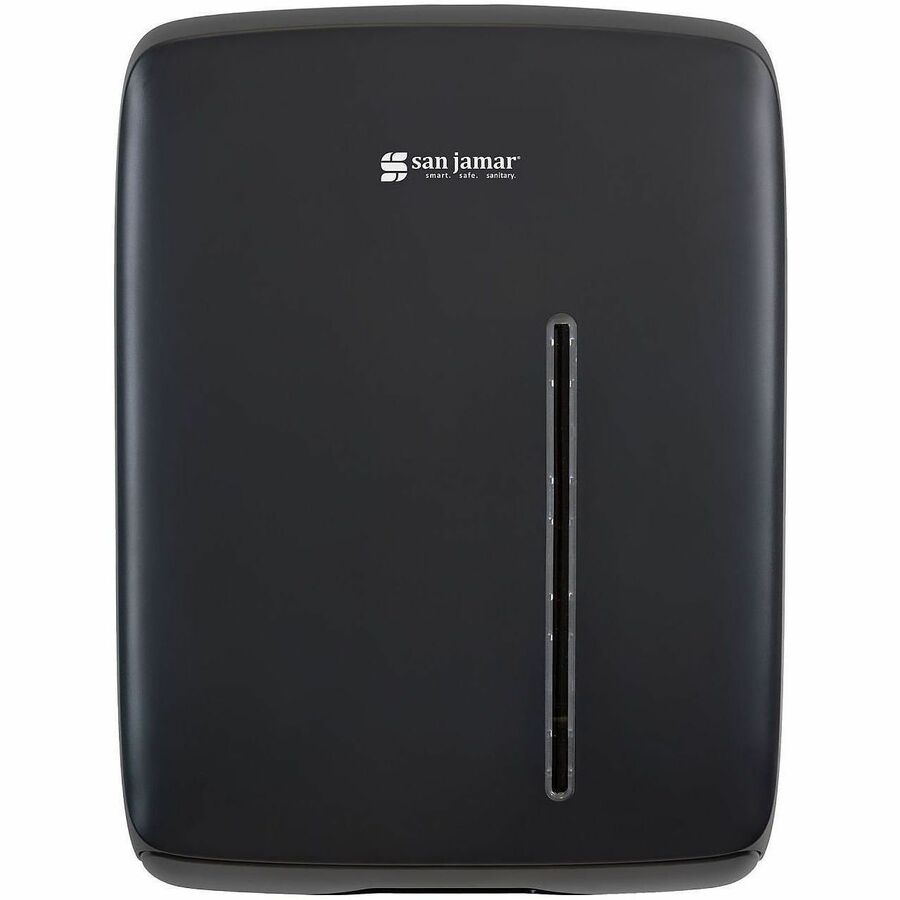 San Jamar Timeless Folded Paper Towel Dispenser - C Fold, Multifold Dispenser - 450 x Towel C Fold, 750 x Multifold - 16.1" Height x 12" Width x 5.2" Depth - Plastic - Black - Durable, Long Lasting, Easy-to-load, Contemporary Style, Wall Mountable, Key...