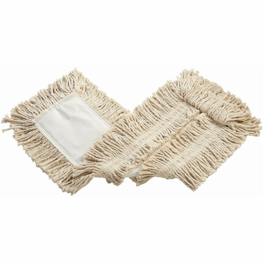 Rubbermaid Commercial Cut-End Disp. Cotton Dust Mop - 5" Width x 24" Length - Disposable, Cut Ends - Cotton - White - 9 lb - 1 Each