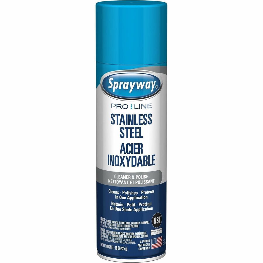 Sprayway Oil-Based Stainless Steel Cleaner - For Multipurpose - Spray - 15 fl oz (0.5 quart) - Recommended For: Fingerprint Remover, Smudge Remover, Grease Remover, Oil Remover, Stain Remover, Food Stain Remover - Smudge Resistant, Oil Based, Streak-fr...