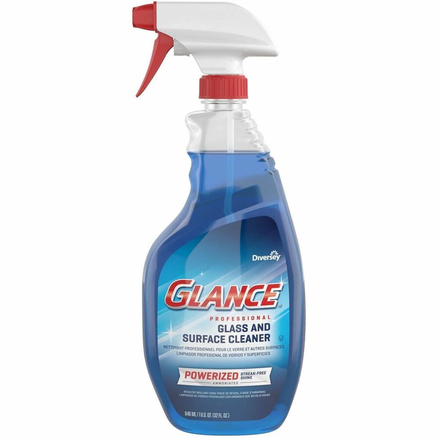 Diversey Professional Glass & Surface Cleaner - For Multi Surface, Multipurpose - Ready-To-Use - Spray - 32 fl oz (1 quart) - 10.5 pH - Fresh Ammonia Scent - Recommended For: Grease Remover, Grime Remover, Fingerprint Remover, Smoke Film Remover, Soap...