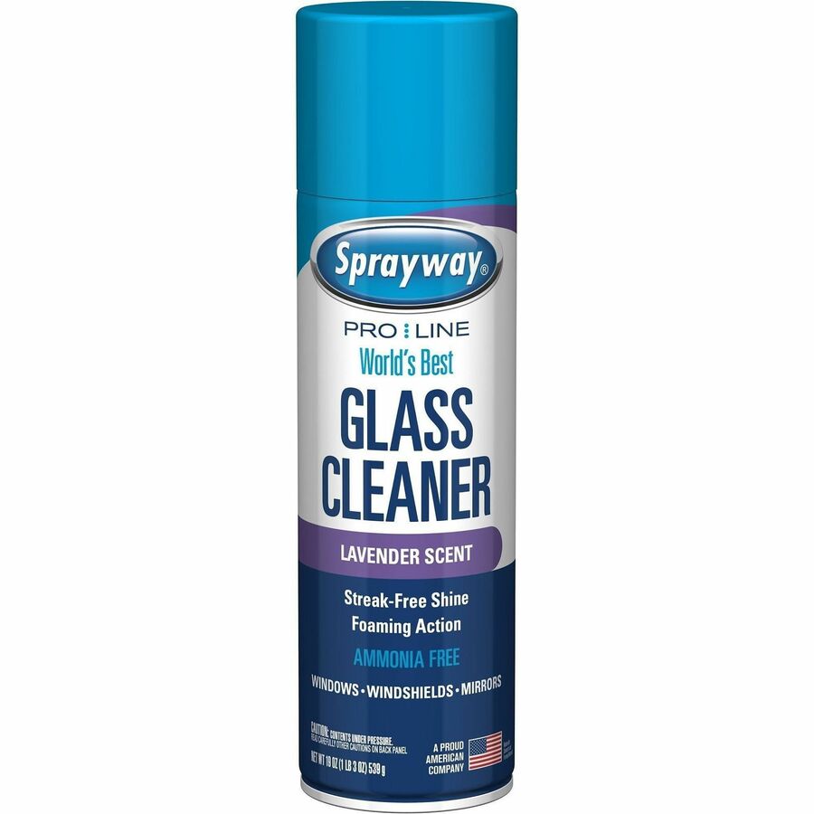Sprayway Lavender Glass Cleaner - For Multipurpose - Foam Spray - 19 fl oz (0.6 quart) - Lavender, Fresh Scent - Recommended For: Fingerprint Remover, Dust Remover, Dirt Remover, Smoke Film Remover, Grime Remover, Residue Remover, Soil Remover - Quick...