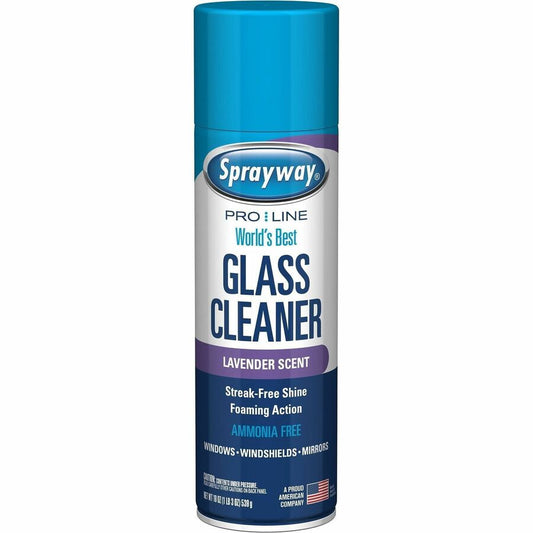 Sprayway Lavender Glass Cleaner - For Multipurpose - Foam Spray - 19 fl oz (0.6 quart) - Lavender, Fresh Scent - Recommended For: Fingerprint Remover, Dust Remover, Dirt Remover, Smoke Film Remover, Grime Remover, Residue Remover, Soil Remover - Quick...
