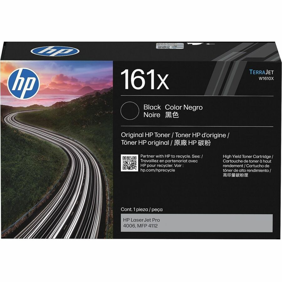 HP 161X Original High Yield Laser Toner Cartridge - Black - 1 Each - 10000 Pages