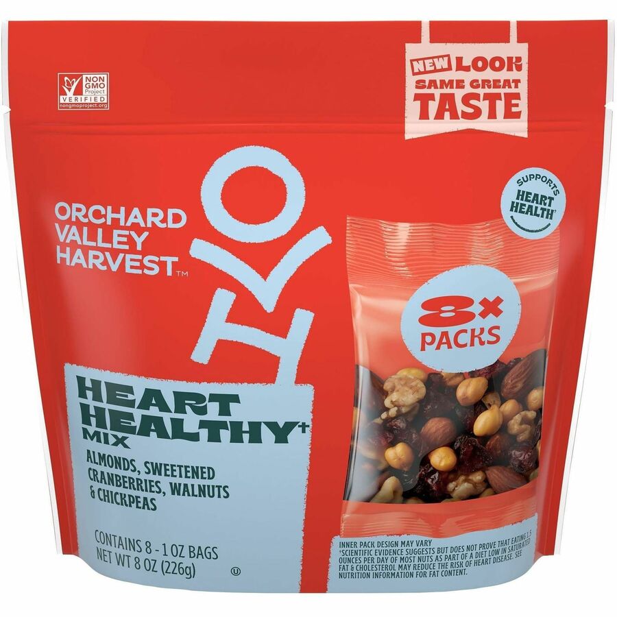 Orchard Valley Harvest Snack Box - Gluten-free, No Artificial Flavor, No Artificial Color, Preservative-free, Non-GMO - 1 oz - 8/Bag - 16 / Carton