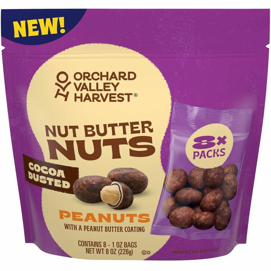 Orchard Valley Harvest Snack Box - Cocoa, Crunchy Peanut Butter - 1 oz - 8/Bag - 16 / Carton