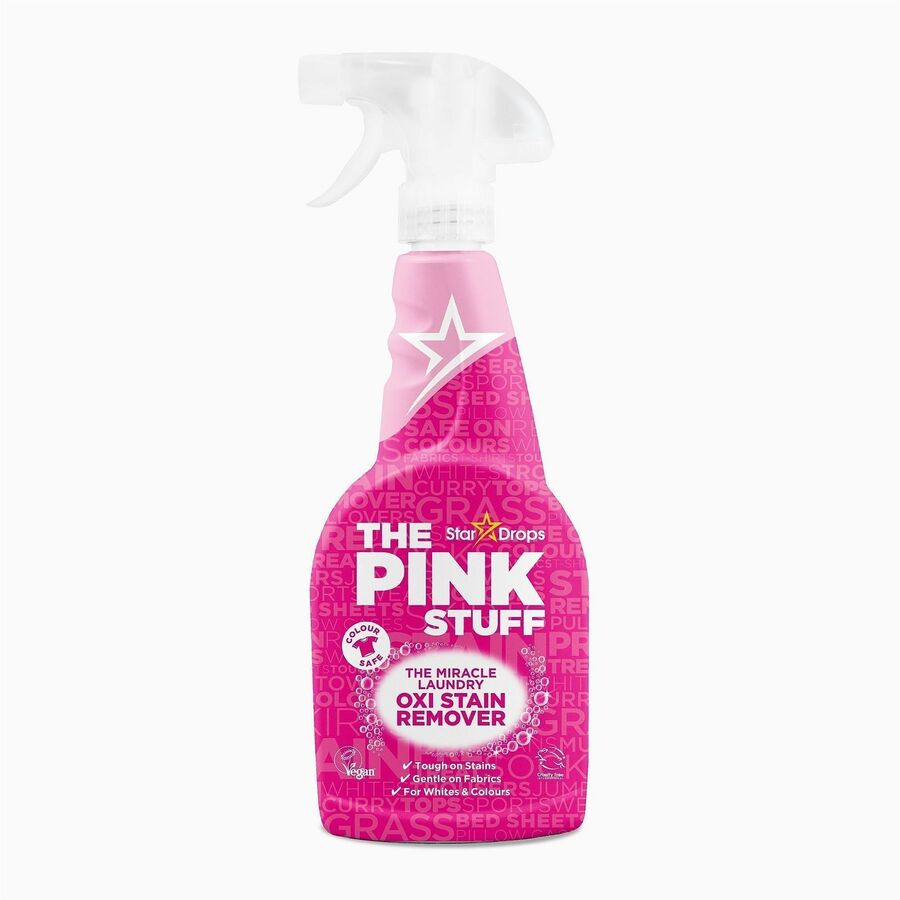 The Pink Stuff Laundry Oxi Stain Remover Spray - For Laundry, Fabric, Garment, Washing Machine - Spray - 16.9 fl oz (0.5 quart) - Fresh, Clean Scent - Recommended For: Stain Remover - Cruelty-free, Non-toxic - Clear - 8 / Carton