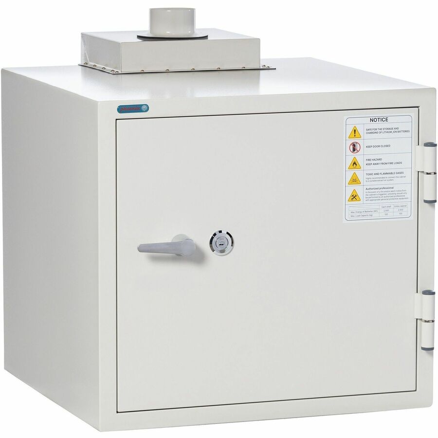 Phoenix Battery Commander Safe - 3.20 ft� - Key Lock - Explosive Resistant, Fire Resistant, Heat Resistant - for Document - Internal Size 17.50" Height x 20" Width x 15.70" Depth - Overall Size 27.3" Height x 27.3" Width x 28" Depth - White - Steel