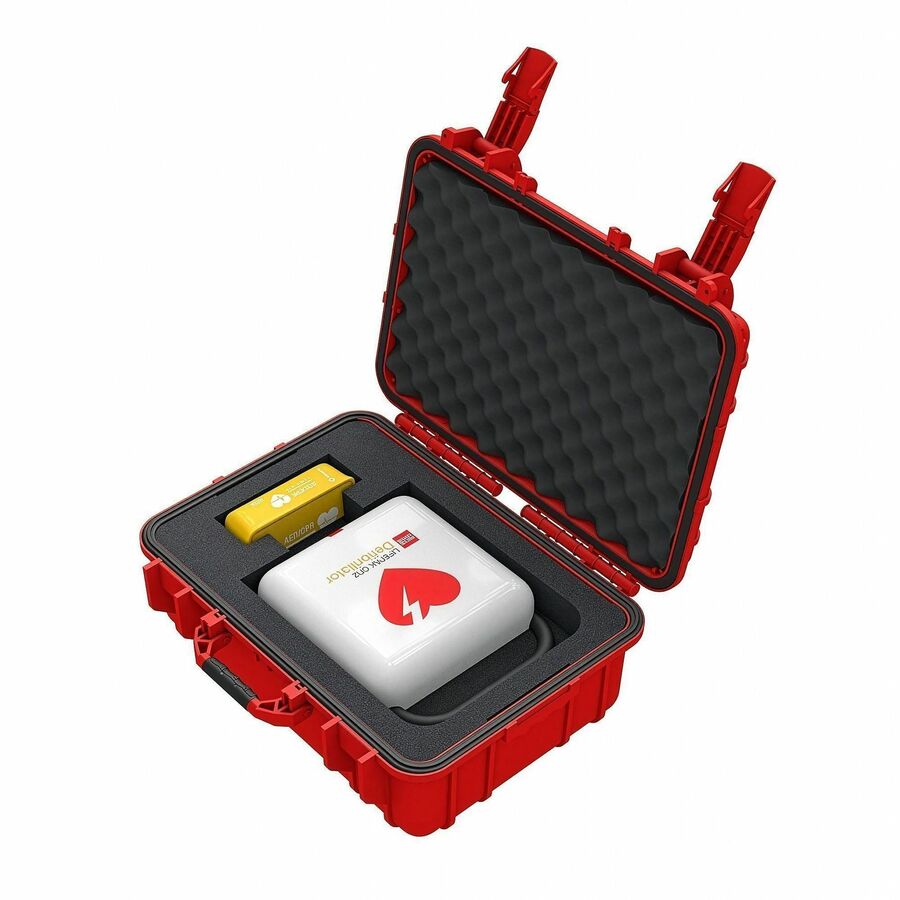 CARDIACT Rugged LIFEPAK CR2 Auto English AED Kit with USB - Automatic - Red