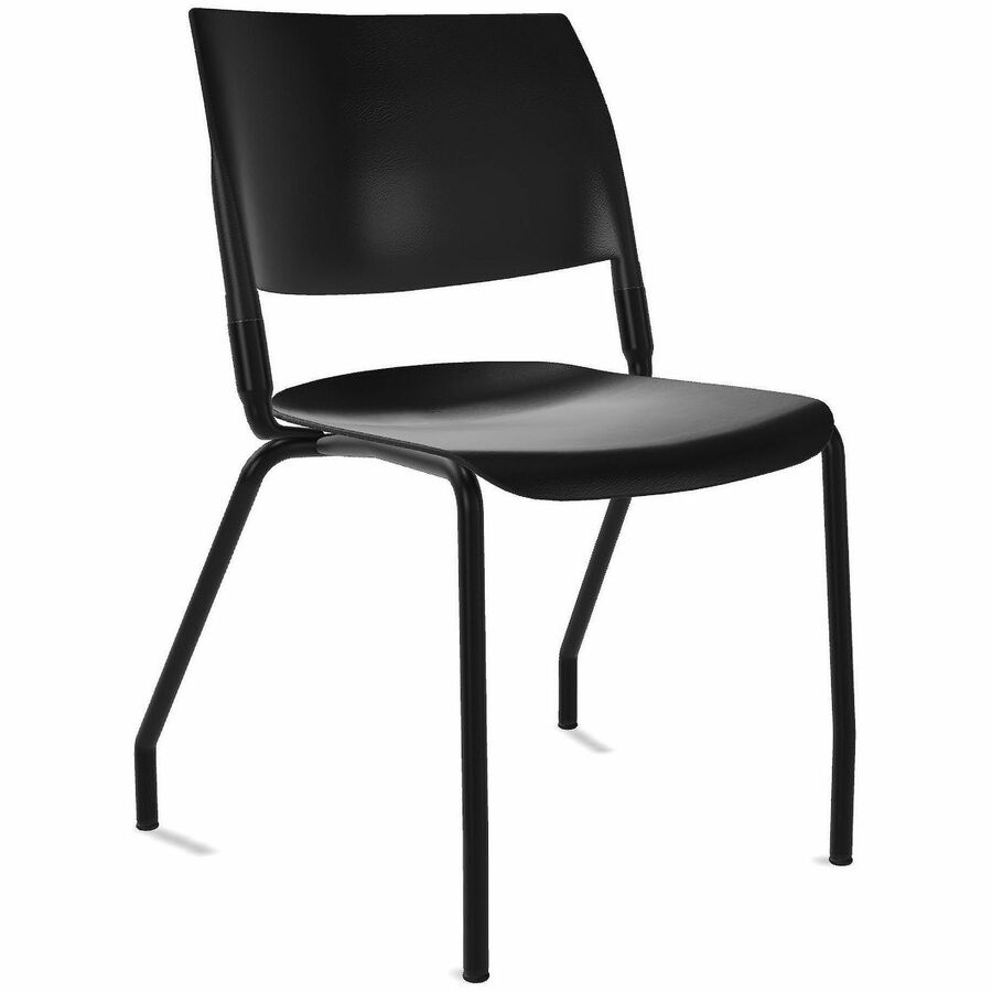 NIMA 4-Leg Desk-Height Chairs - Black Frame Color - Steel Frame Material - Four-legged Base - Black - Plastic - 2 / Carton