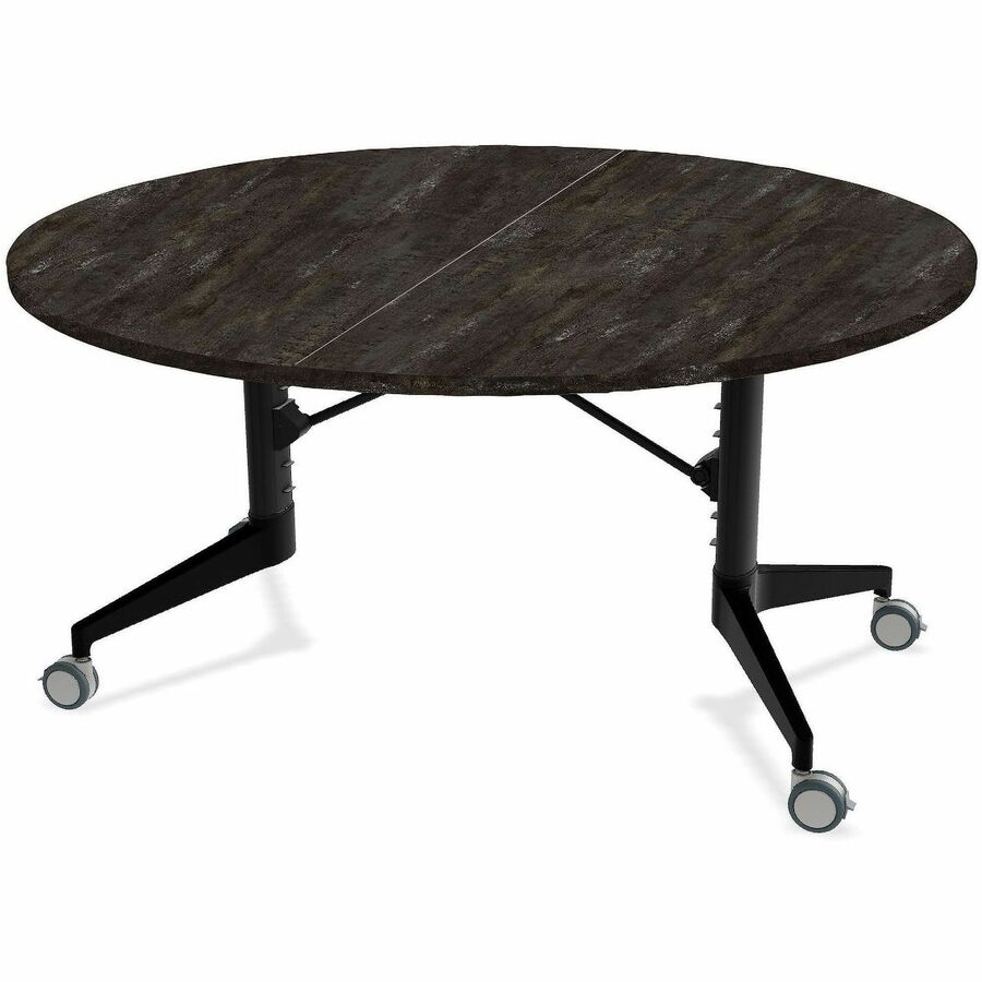 Scissor Tables Folding Table - Forged Steel Round Top - Matte Black Column Leg, Powder Coated Base - 60" Table Top Diameter - 29" Height - Conference, Dining, Multipurpose - Assembly Required - High Pressure Laminate (HPL) Top Material - Cast Aluminum...
