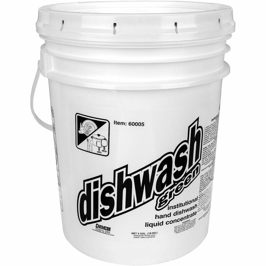 Genuine Joe Dishwash Green Liquid Dish Soap - For Multipurpose - Concentrate - Liquid - 640 fl oz (20 quart) - Pleasant Scent - Recommended For: Grease Remover, Baked-on Food Remover - Green