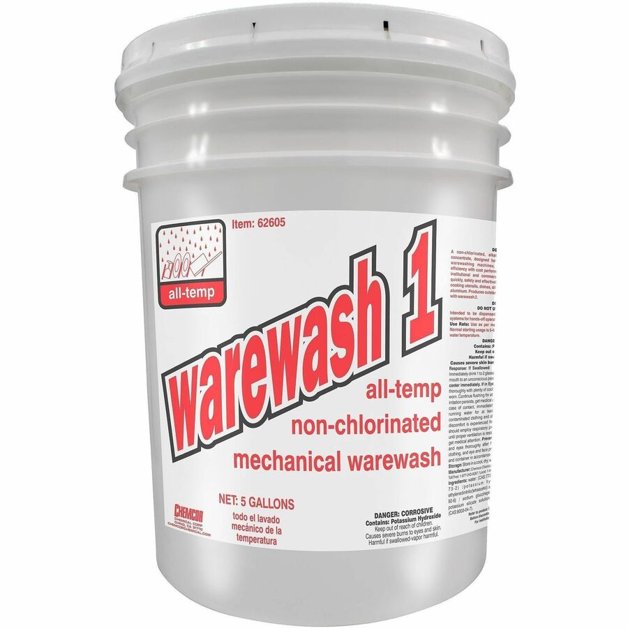 Genuine Joe Institutional Ware Wash - For Institutional, Dish, Dishwasher - 640 fl oz (20 quart) - Red