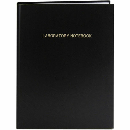 Roaring Spring Lab Research Notebook - 72 Sheets - 144 Pages - Printed - Casebound/Sewn - Both Side Ruling Surface - Ruled Front Ruling - 24 lb Basis Weight - 11 1/4" x 8 3/4" Sheet Size - White Paper - Black Laminated Cover - Numbered, Heavyweight, Du...
