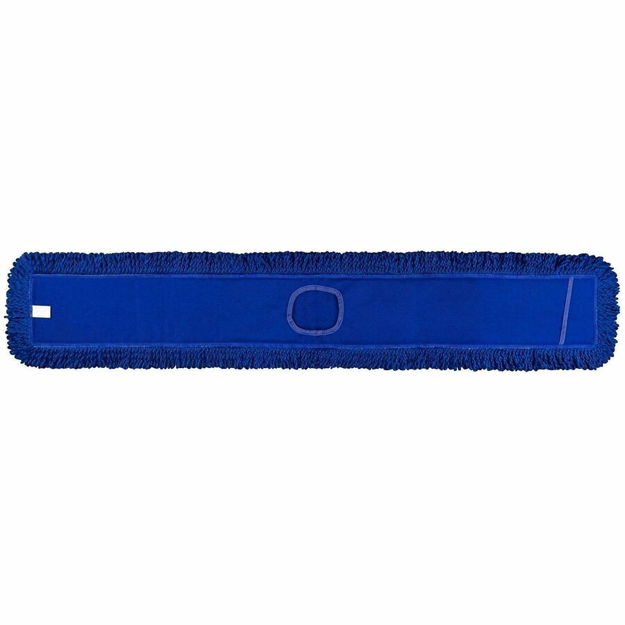 Genuine Joe Fringed Dust Mops - Looped Ends, Machine Washable, Reusable, Launderable - Blue - 1 Carton
