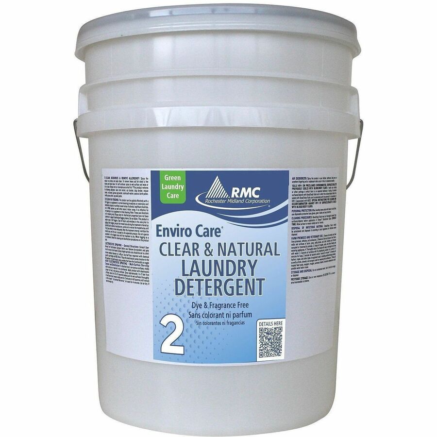 RMC Enviro Care Clear & Natural Laundry Detergent - For Laundry, Washing Machine - 640 fl oz (20 quart) - Recommended For: Stain Remover - Eco-friendly, Dye-free - Clear