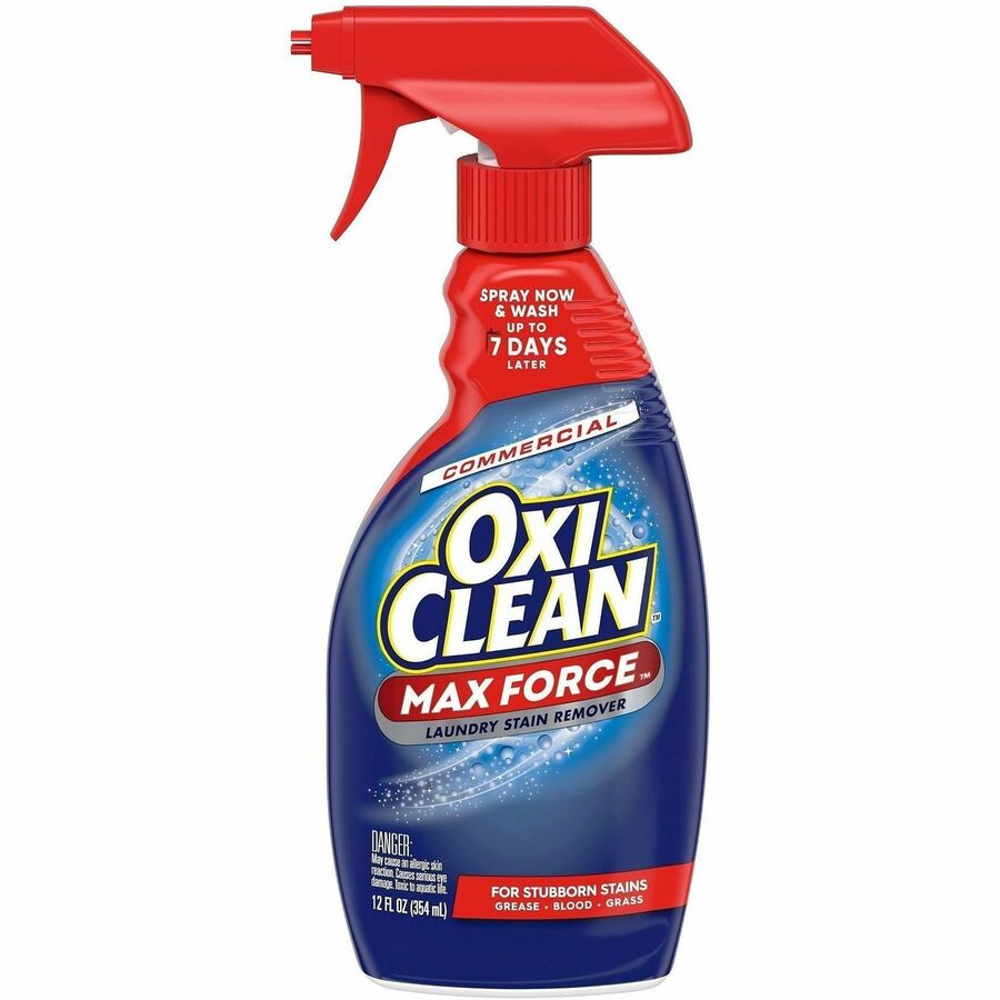OxiClean Max Force Stain Remover - For Laundry, Commercial, Fabric - Spray - 12 fl oz (0.4 quart) - Recommended For: Stain Remover, Grass Stain Remover, Grease Remover, Oil Remover, Ice Cream Remover, Dried-on Food Remover, Blood Remover, Soil Remover...
