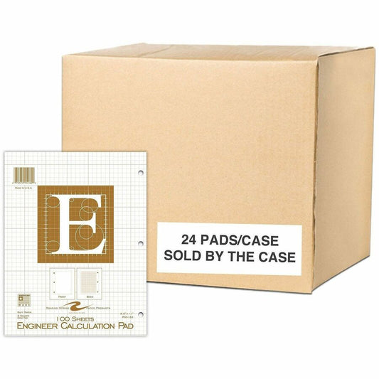 Roaring Spring Engineer Calculation Pad - 100 Sheets - 200 Pages - Plain/Printed - Glued - 3 Hole(s) - 20 lb Basis Weight - Letter - 8 1/2" x 11" Sheet Size - 0.30" Height x 8.5" Width x 11" Depth - Buff Paper - Beige Cover - Heavyweight, Smooth, Acid...