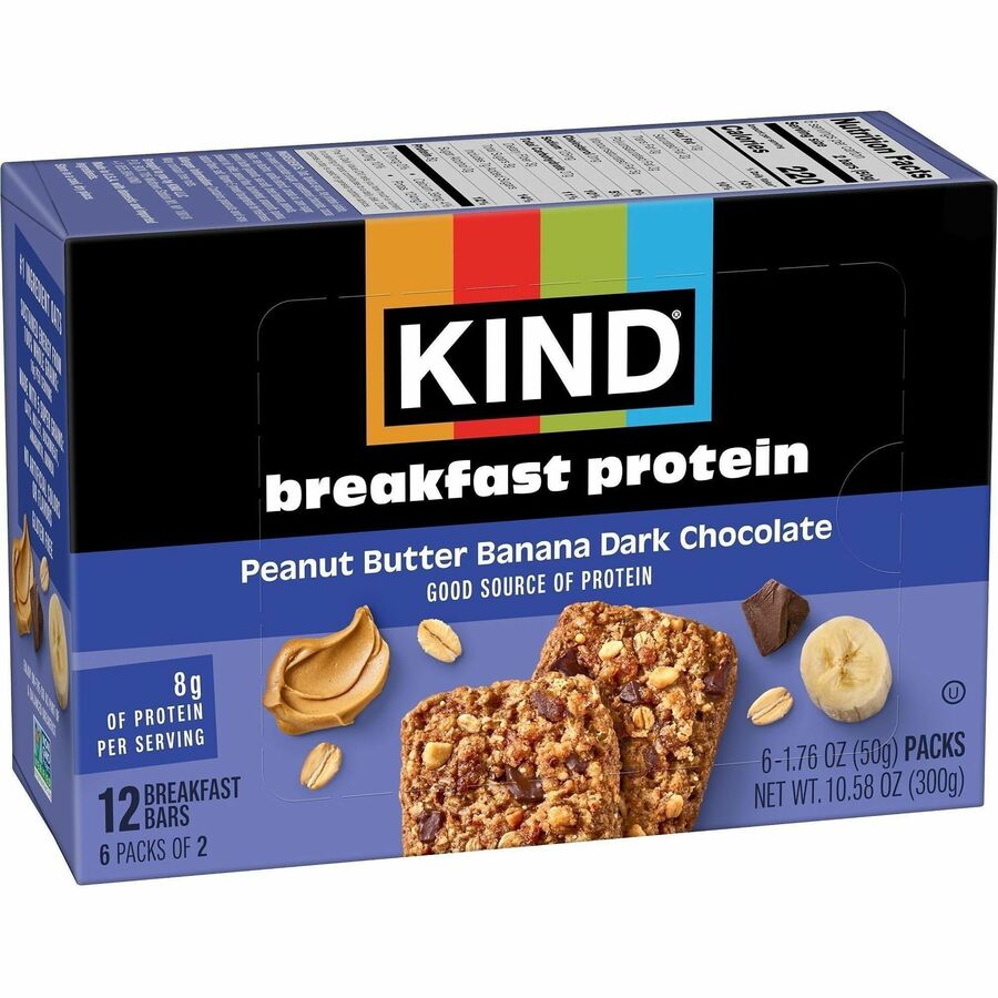 KIND Breakfast Protein Bars - Individually Wrapped, Gluten-free, Dairy-free - Peanut Butter Banana Dark Chocolate - 1.76 oz