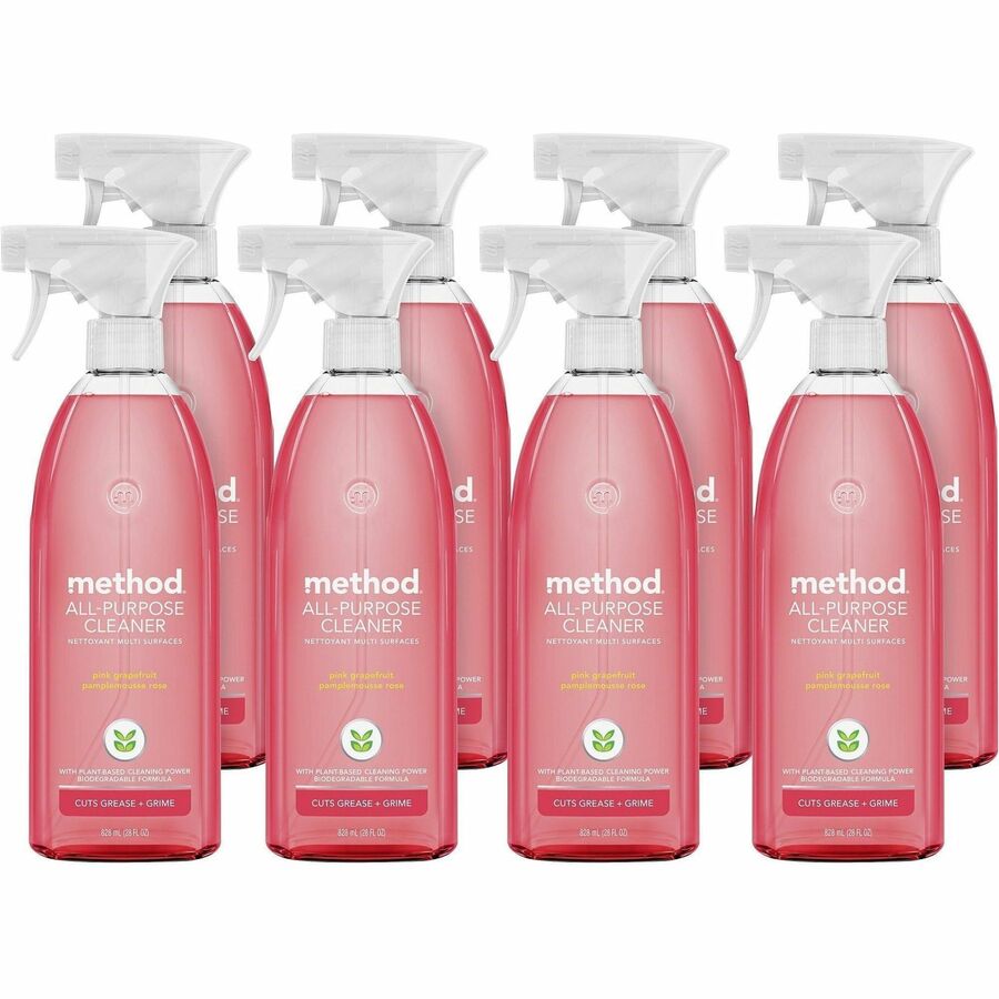 Method All-Purpose Surface Cleaner - For Multipurpose - Liquid, Spray - 28 fl oz (0.9 quart) - Pink Grapefruit Scent - Recommended For: Grease Remover, Grime Remover, Dirt Remover, Gunk Remover - Streak-free, Paraben-free, Phthalate-free, Sulfate-free...