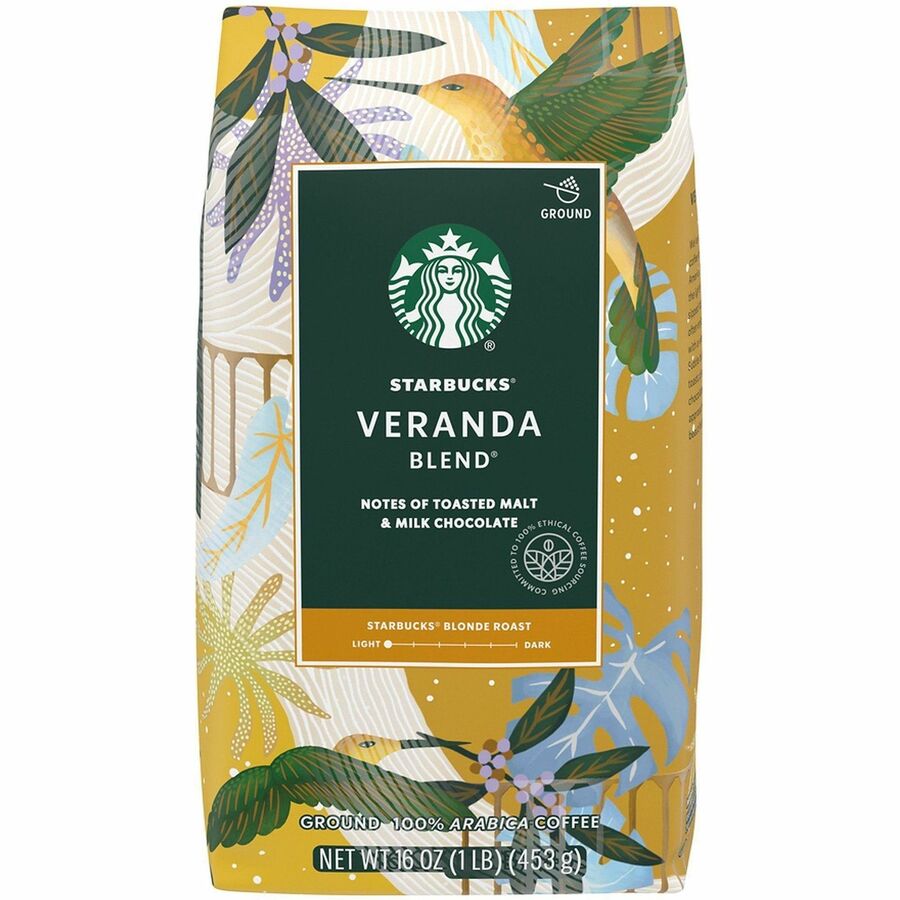 Starbucks Ground Veranda Blend Blonde Roast Ground Coffee - Compatible with Drip-coffee Brewer - Blonde - Ground - Veranda Blend
