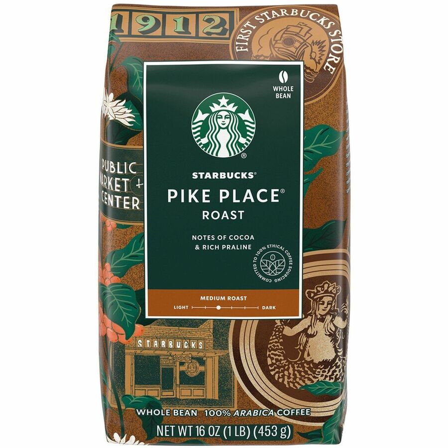 Starbucks Whole Bean Pike Place Roast Whole Bean Coffee - Medium - Whole Bean - Pike Place