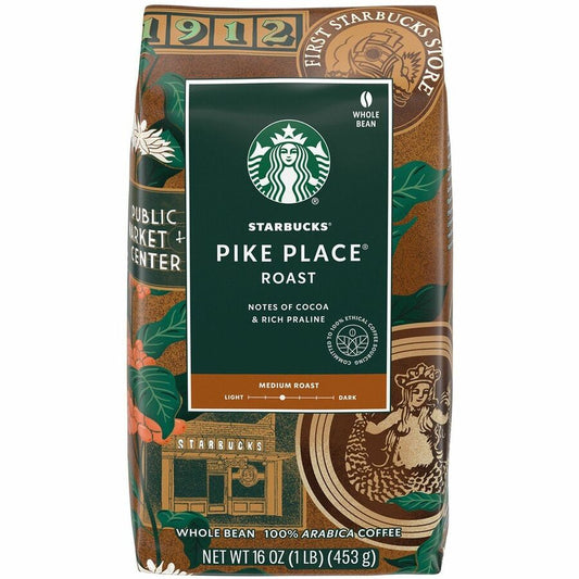 Starbucks Whole Bean Pike Place Roast Whole Bean Coffee - Medium - Whole Bean - Pike Place