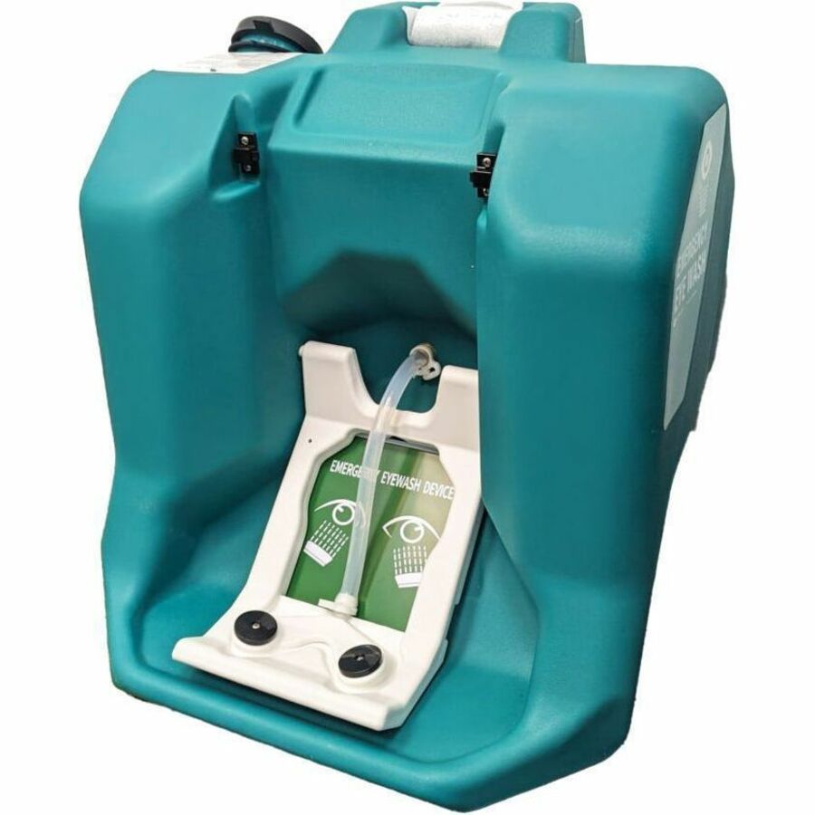 Aero NeutraFlush Gravity-Fed Portable Eyewash Station - 16 gal - 0.25 Hour - 50.5" x 21.3" x 21.3" - Green - Portable