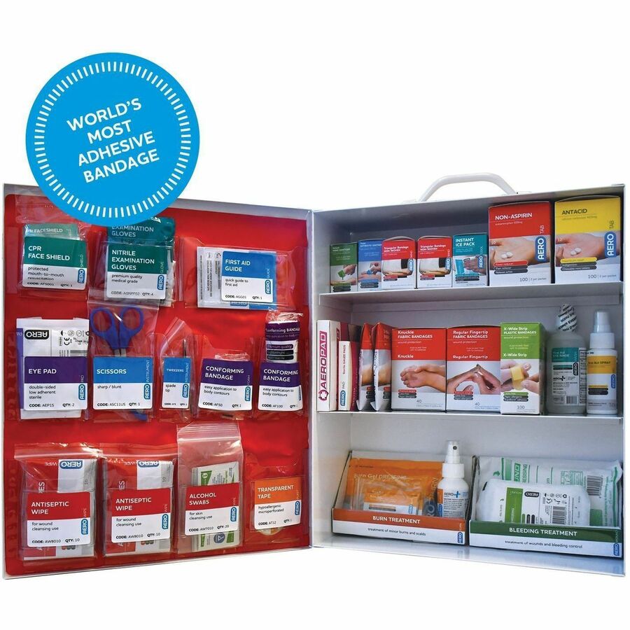 Aero Surefill Metal First-Aid Cabinets - 576 x Piece(s) - 16.8" Height x 5.8" Width14" Length - Metal Case - Blue, White - 1 Each