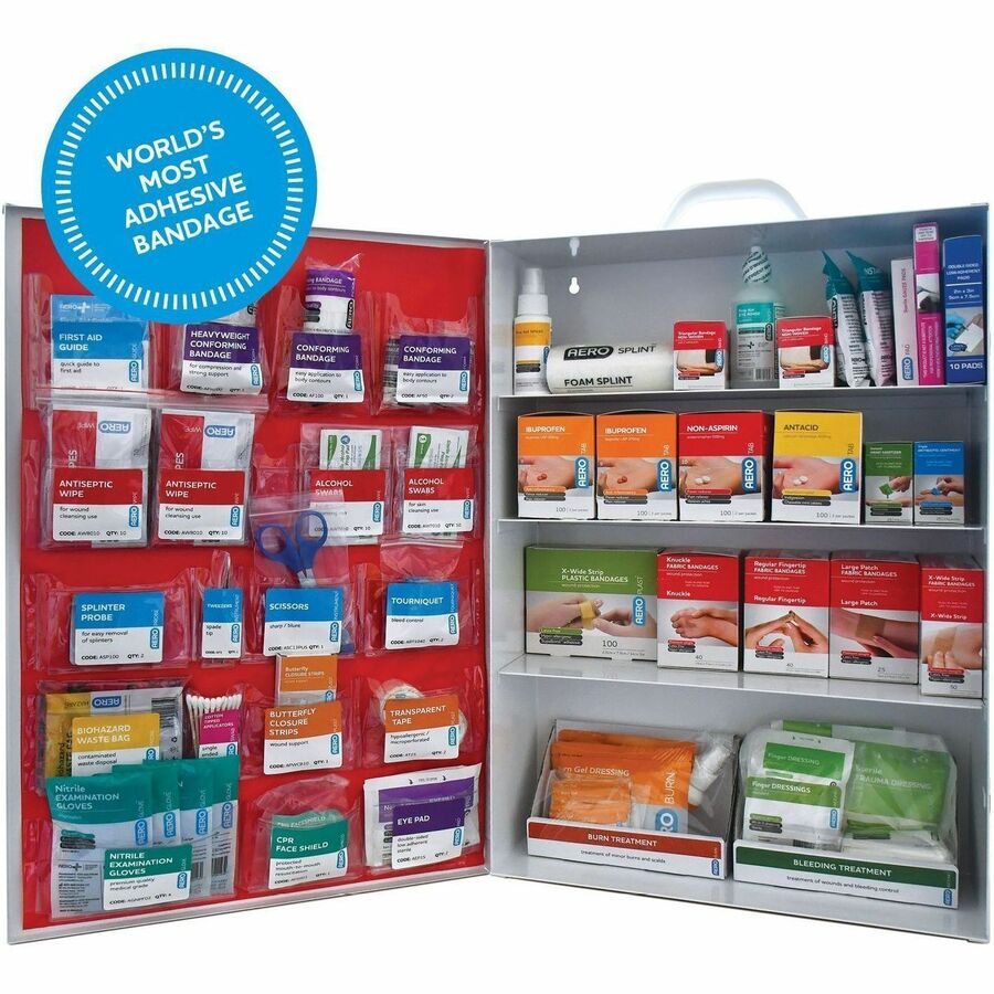 Aero Surefill Metal First-Aid Cabinets - 857 x Piece(s) - 22.5" Height x 5.5" Width15.5" Length - Metal Case - Blue, White - 1 Each