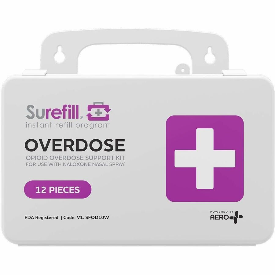 Aero Surefill Opioid Emergency Support Kit - 14 x Piece(s) - 5.5" Height x 3" Width8.5" Length - Plastic Case - White, Purple, Black - 1 Each