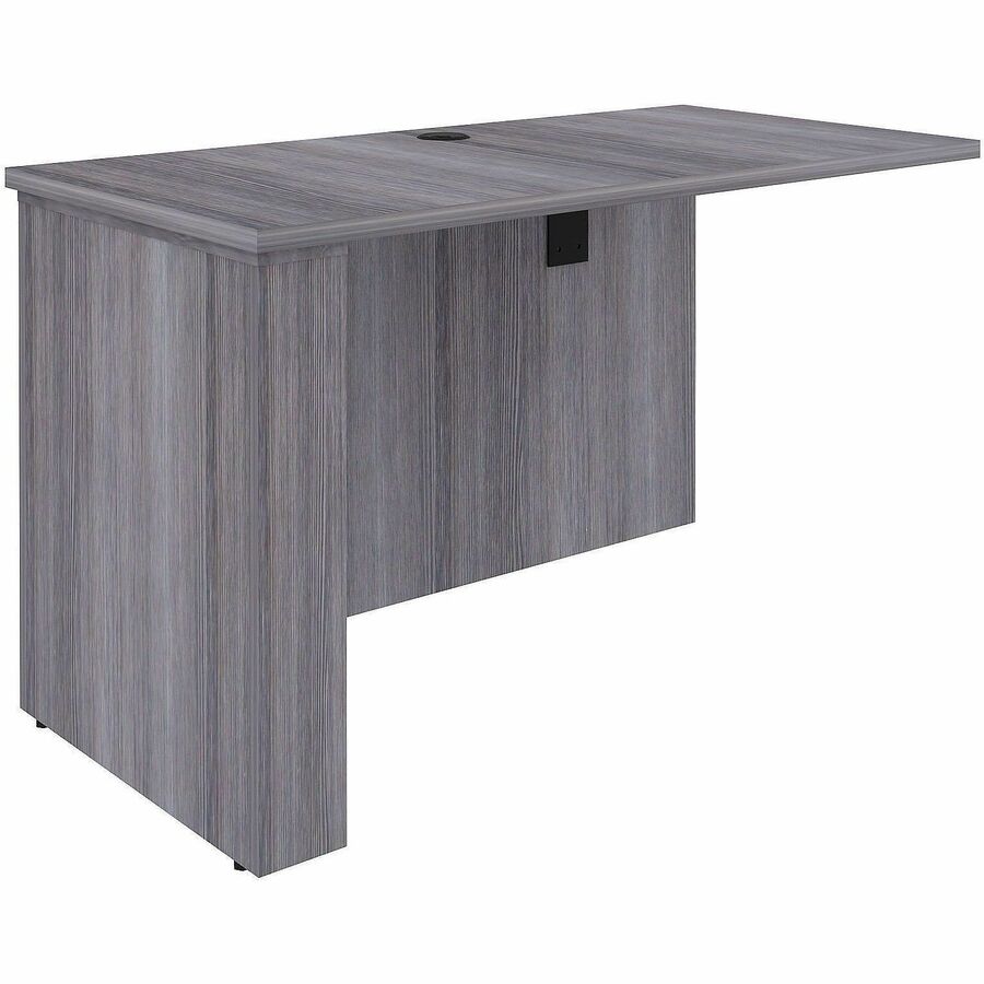 Lorell Essentials Sit-Stand Return Shells - 27.5" Height x 47.3" Width x 23.6" Depth - Material: Laminate, Wood - Finish: Weathered Charcoal - Grommet, Cable Management, Adjustable Feet - 1 Each