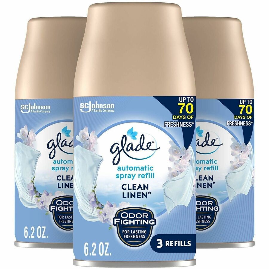 Glade Automatic Spray Refills - Aerosol - 6.2 fl oz (0.2 quart) - Clean Linen - 70 Day - Odor Neutralizer
