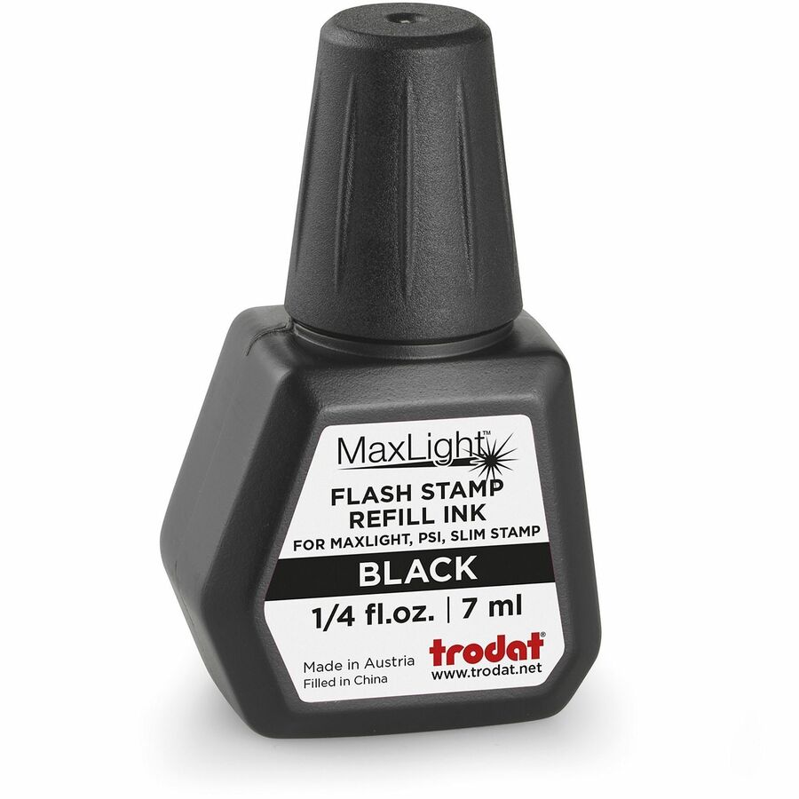 Trodat Maxlight Refill Ink - Black Ink - 0.24 fl oz - Plastic - 1 Each - TAA Compliant