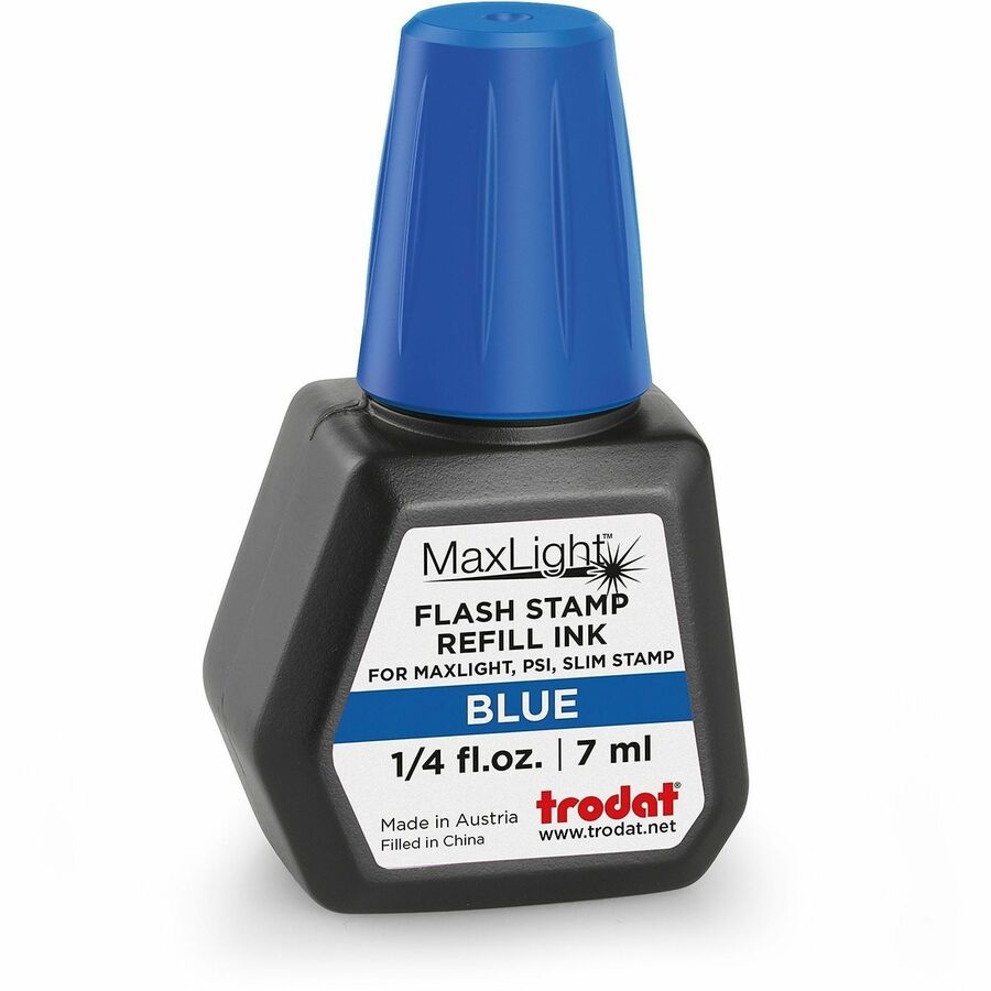 Trodat Maxlight Refill Ink - Blue Ink - 0.24 fl oz - Plastic - 1 Each - TAA Compliant
