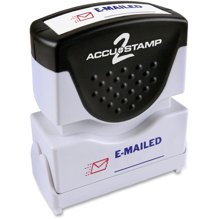 COSCO 2-Color Shutter Stamp - Message Stamp - E-MAILED - 0.50" Impression Width x 1.63" Impression Length - 20000 Impression(s) - Red, Blue - 1 Each