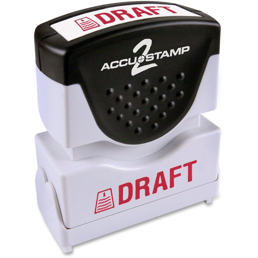 COSCO Shutter Stamp - Message Stamp - DRAFT - 0.50" Impression Width x 1.63" Impression Length - 20000 Impression(s) - Red - 1 Each