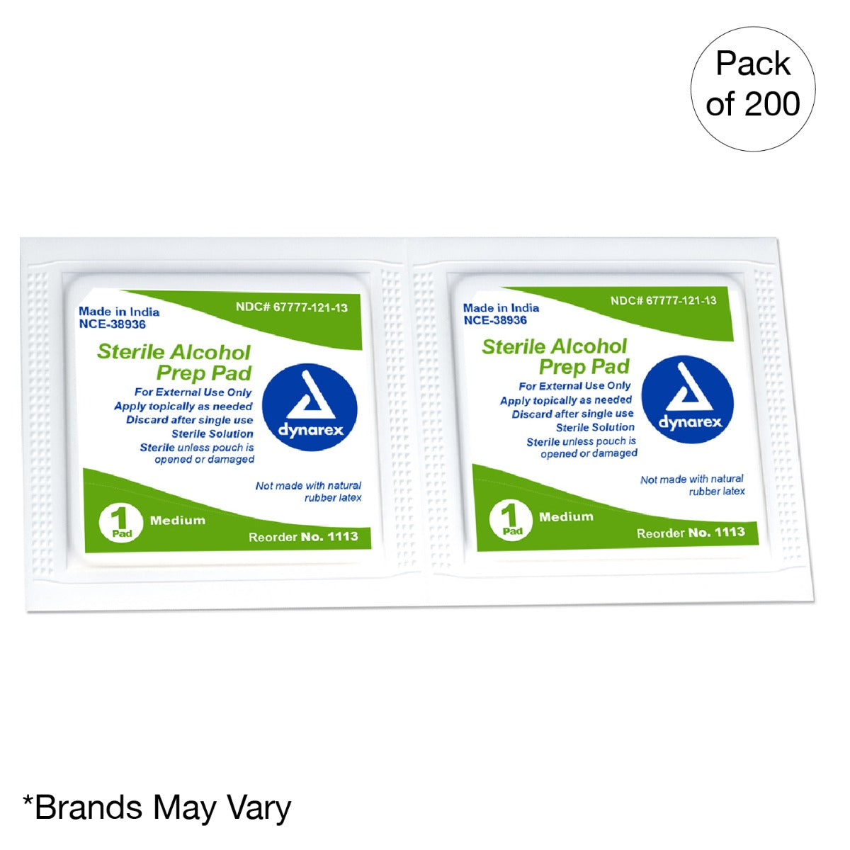 Kemp USA Alcohol Prep Pads, Sterile (200 pcs)