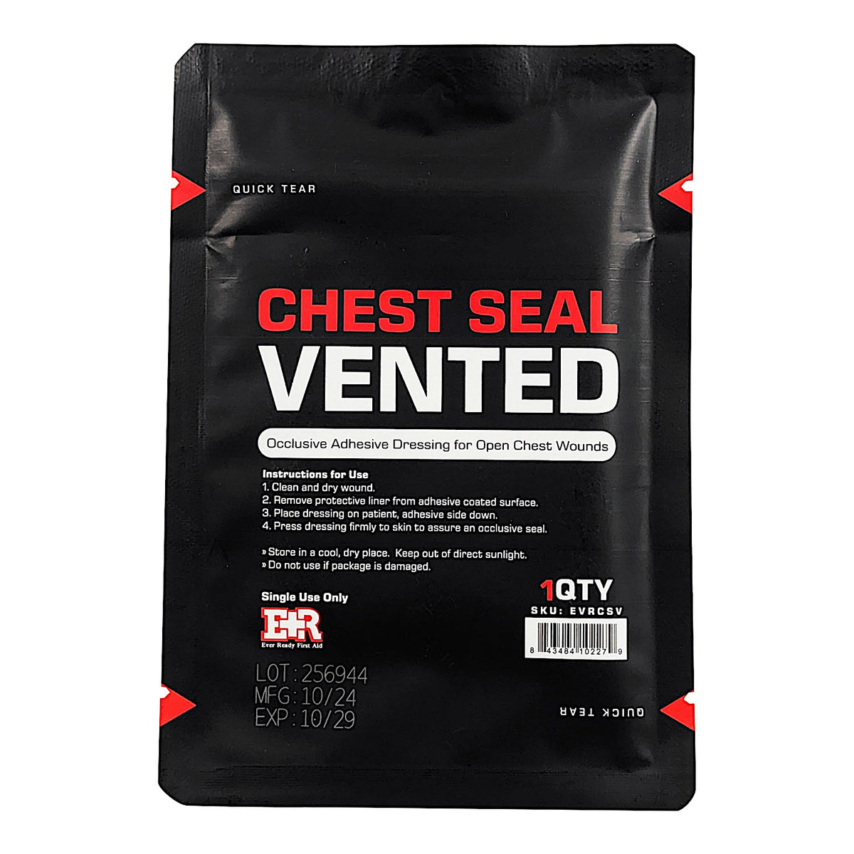 Kemp USA Vented Chest Seal with Rapid Open Notch