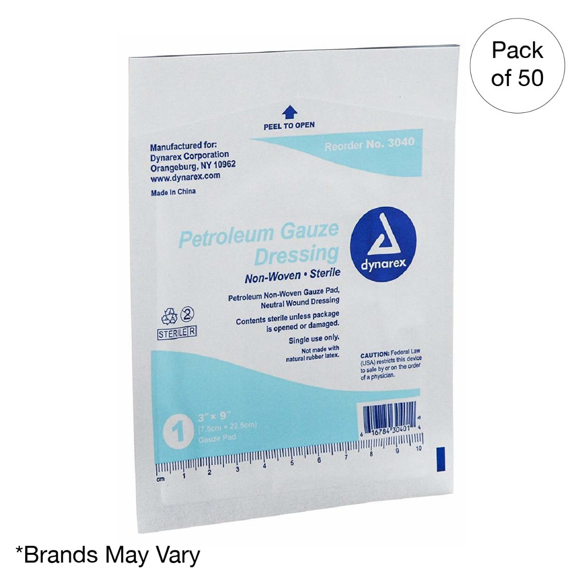 Kemp USA Petroleum Gauze Dressing 3 x 9" (12 pcs)