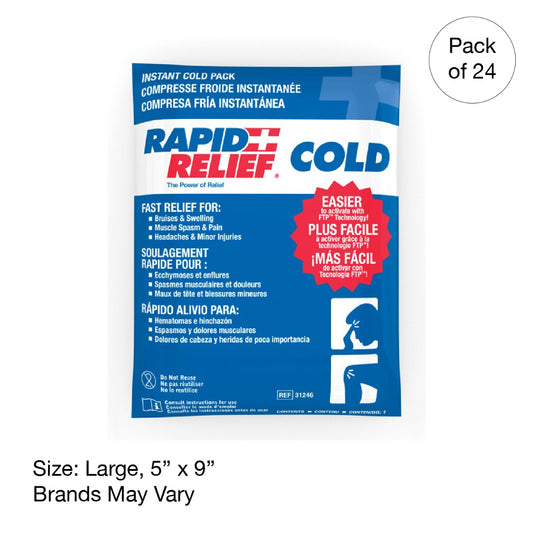 Kemp USA Instant Cold Ice Packs Large 5x9" (24 pcs)