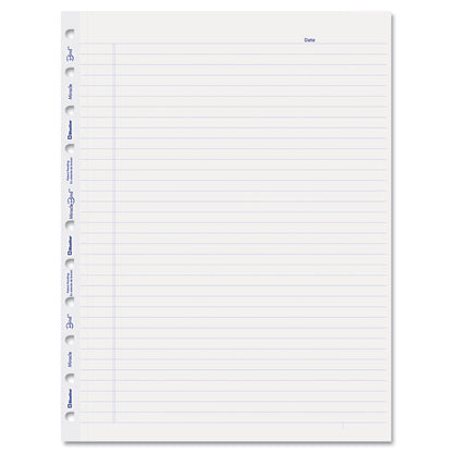 Ruled Paper Refill Sheets for all MiracleBind Notebooks and Planners, 11 x 9.06, White/Blue Sheets, Undated, 50/Pack